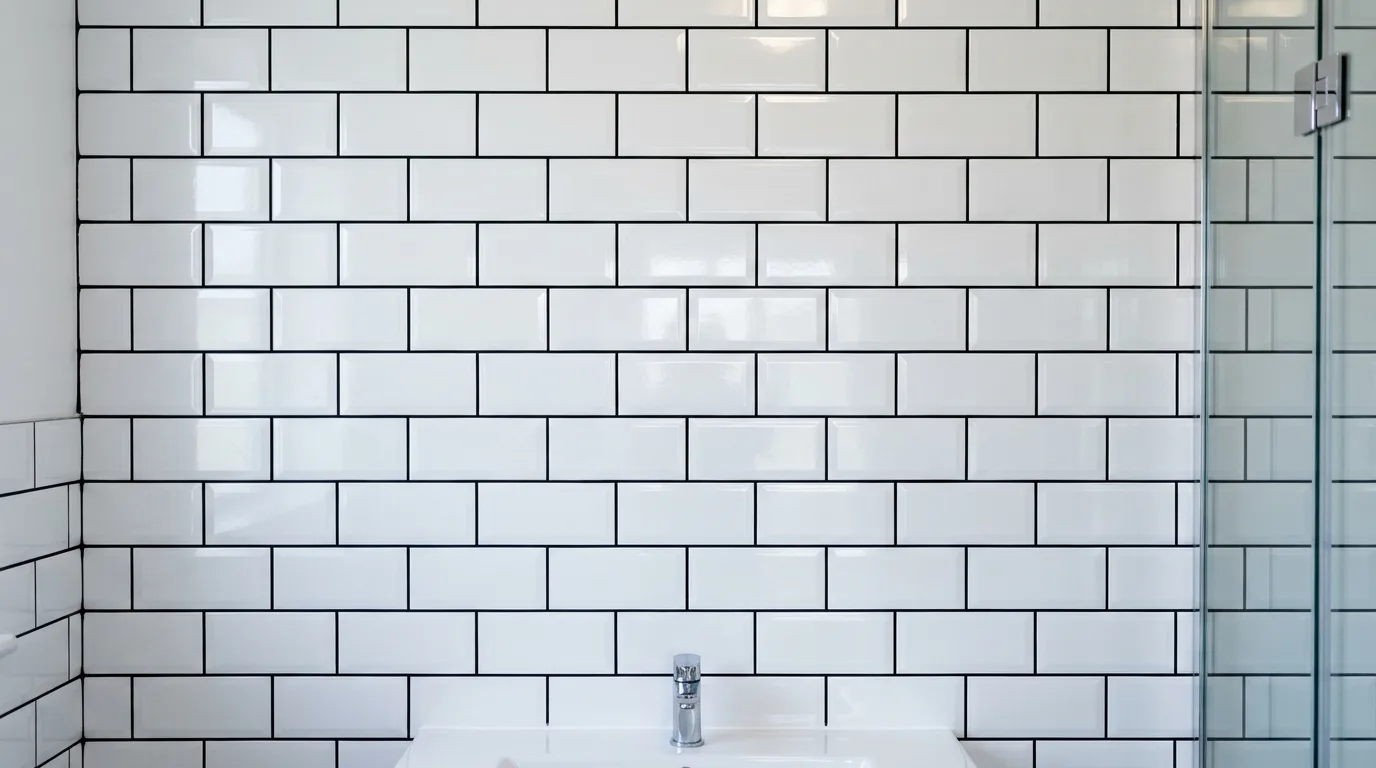 Make subway tile feel sharper with dark grout inspiration for a tiled bathroom.